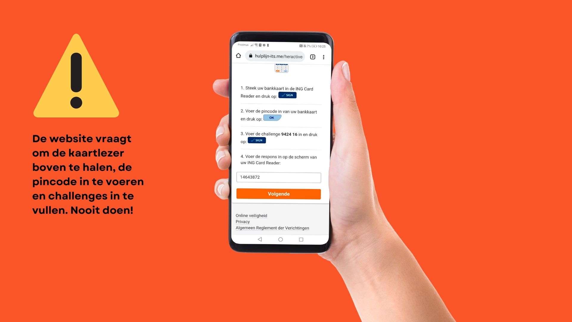 Challenges invoeren op een phishingsite